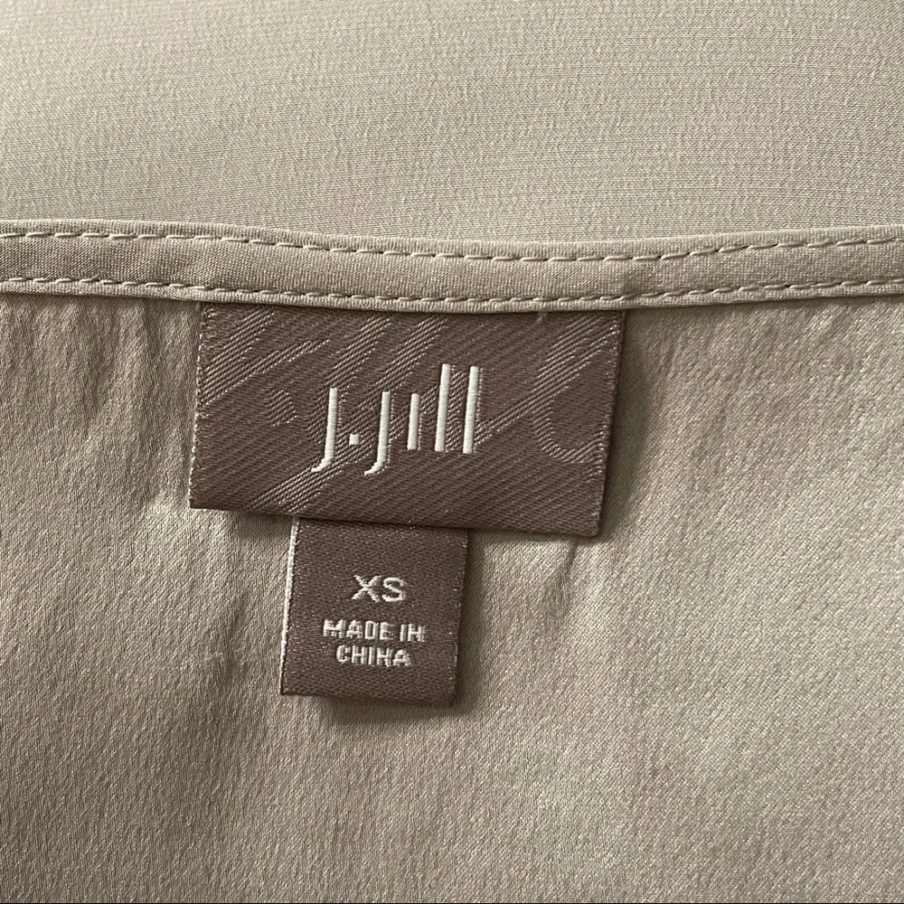 J. JILL Silk Blouse Top Taupe Sleeveless Size XS